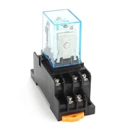 HH53P MY3NJ Electromagnetic Relay with Socket, 5A Silver Contact, 11 Pin Plug-in, Low Power General Purpose (DC 12V)