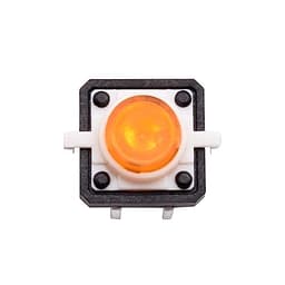 5Pcs 12x12mm LED Light Micro DIP Tact Tactile Illuminated Push Button Switch Plastic Reset Momentary Red Yellow Green Blue White(5pcs Red)