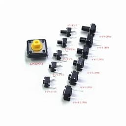 705PCS 24 Models Switches Assorted Micro Push Button Tact Switch Reset DIP Switch 12 * 12 * 7.3 3 * 6 4.5 * 4.5 6 * 6(705PCS in Bag)