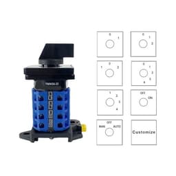 LW26-20 DIN Rail Mounted Multi Position Silver Contact Rotary Cam Switch 690V 20A 4 Level Changeover Selector YMW26 LW28(0-1)