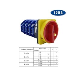LW26GS-125/4 Off-ON 2/3 Positions Lockable Handle Four Poles Changeover Selector 690V 125A Padlock Panel Rotary Cam Switch