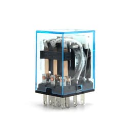 HH53P MY3NJ Electromagnetic Relay with Socket, 5A Silver Contact, 11 Pin Plug-in, Low Power General Purpose (DC 12V)