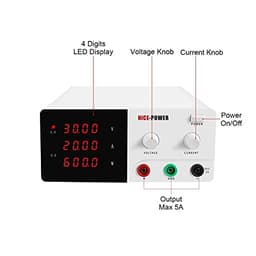 DC Power Supply Variable, 30V 20A Adjustable Switching DC Lab Power Supply 0-30V 0-20A Laptop Repair Rework Digital Voltage Regulator Input