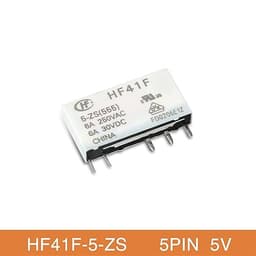 5PCS 41F-1Z-C2-1 HF41F 5V 12V 24V 60V ZS 6A Slim Relay Mount On Screw Socket with and Protection Circuit 24VDC/AC 41F-1Z-C4-1(5PIN 5V 5Pcs)