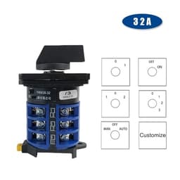 Rotary Cam Switch Rail Mounted 2/3/4/6/7 Position 32A 690V 3 Poles Changeover Gear Selector LW26-32 LW28 YMW26-32/3(0-1 DIN)