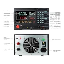 Laboratory Programmable DC Power Supply 500V 5A 100mV 10mA RS232 RS485 USB