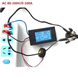 1pc AC Multifunction Voltmeter Meter Energy Power Monitor AC 80-260/100A Volt Amp Power Tester Voltmeter Ammeter Current(20A Without Coil)