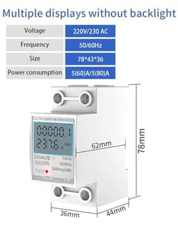 Meter Single Phase Voltage Current Power Consumption Meter Wattmeter
