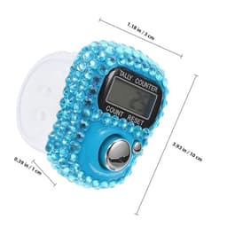 Mini Rhinestone Finger Tally Counter, Blue Ring-shaped Digital Electronic