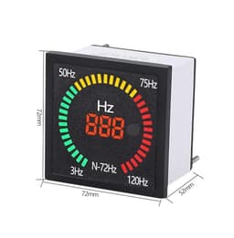 N-72 AC Rotary Table Signal Indicator Light Digital Display Voltage AC50-500V Current 3-120A Frequency 3-120HZ Meter 72x72mm 1Pcs(3-120A Ammeter)