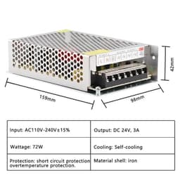 AC DC 5V 12V 24V 36V Power Supply 1A 2A 3A 4A 5A 6A 8A 10A 15A 20A 30A 220V to 5V 12V 24V Led Power Supply Converter(2a,DC36V)