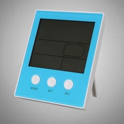 Blue Digital Temperature Humidity Meter with Backlit Display