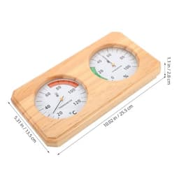 Wooden Sauna Temperature and Humidity Meter Dual Dial Wall Mounted Gauge