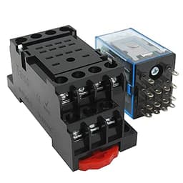 GUMMMY 24V Coil 14 Pins 4PDT 4NO 4NC Electromagnetic Power Relay 5A with Exquisite and Upscale Socket (Size : AC 12V)