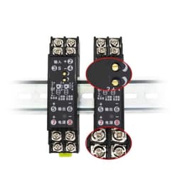 0.1% DIN Rail Mount Transmitter Module 4-20mA 0-10V Filtering Analog Signal Conditioner for Process Control Motor Drive(1 in 2 Out,0-10V in 4-20mA
