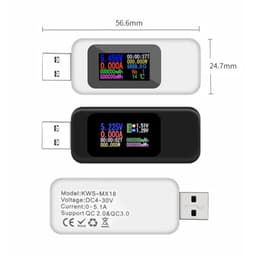 2pcs USB Power Meter Tester, Digital Current Voltmeter
