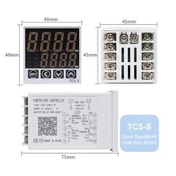1PCS TC5 Series Intelligent Digital Display Temperature Controller AC220-240V Universal Input Double Output PID Control Thermostat(TC5-S)