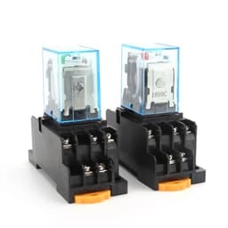 HH53P MY3NJ Electromagnetic Relay with Socket, 5A Silver Contact, 11 Pin Plug-in, Low Power General Purpose (DC 12V)