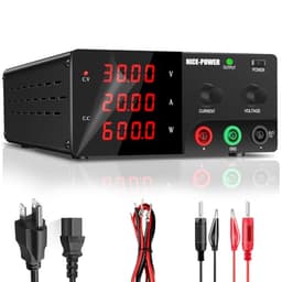NICE-POWER DC Power Supply Variable, 0-30V 0-20A 600W High Power Bench Power Supply with Encoder Knob & Output Switch, Benchtop Adjustable Switching