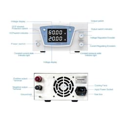 Bench Source Laboratory dc stabilized Power Supply Adjustable Variable Digital Regulated 30v 20a 60v 10a(30V 20A,110 V)