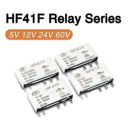 5PCS 41F-1Z-C2-1 HF41F 5V 12V 24V 60V ZS 6A Slim Relay Mount On Screw Socket with and Protection Circuit 24VDC/AC 41F-1Z-C4-1(5PIN 5V 5Pcs)