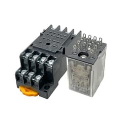 10SET Plug-in Relay PYF14A DC/AC 12v 24v 36v 48v 110v 220v DC/AC 5A Silver Contact 14pins rele Socket(DC,12V)