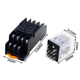 20PCS HH54P MY4NJ Plug-in Relay PYF14A DC/AC 12v 24v 36v 48v 110v 220v DC/AC 5A Silver Contact 14pins 4PDT Rele Socket
