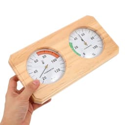 Wooden Sauna Temperature and Humidity Meter Dual Dial Wall Mounted Gauge