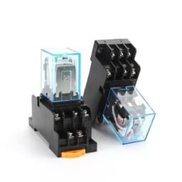 HH53P MY3NJ Electromagnetic Relay with Socket, 5A Silver Contact, 11 Pin Plug-in, Low Power General Purpose (DC 12V)