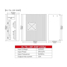 1pcs HL-T3L-L20F-RABN HL-T3L-L30F-RABF Servo Driver 220VAC 10A 15A Input Voltage Suit for 40 60 80 110 130 Servo Motor(HL-T3L-L20F-RABN)