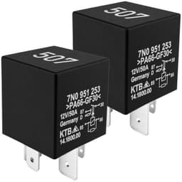 507 7N0951253 Relay 12V DC 50A 5-Pin Plug-in (2-Pack)