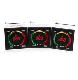 N-72 AC Rotary Table Signal Indicator Light Digital Display Voltage AC50-500V Current 3-120A Frequency 3-120HZ Meter 72x72mm 1Pcs(3-120A Ammeter)