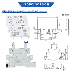 10pcs Rail Relay 5V 12V 24V Slim Module 41F 6A 41F-5-ZS 41F-12-ZS 41F-24-ZS 30VDC(10PCS 5V)