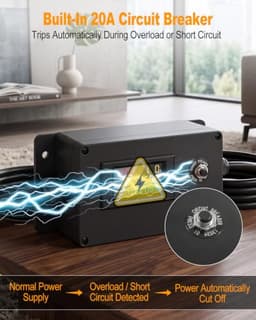 AC Power Meter 250V 20A N6-20P to N6-20R Outlet Monitor with Breaker