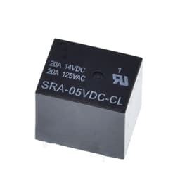 10Pcs 5V 12V 24V 20A DC Power Relay SRA-05VDC-CL SRA-12VDC-CL SRA-24VDC-CL 5Pin PCB Type Black Automobile