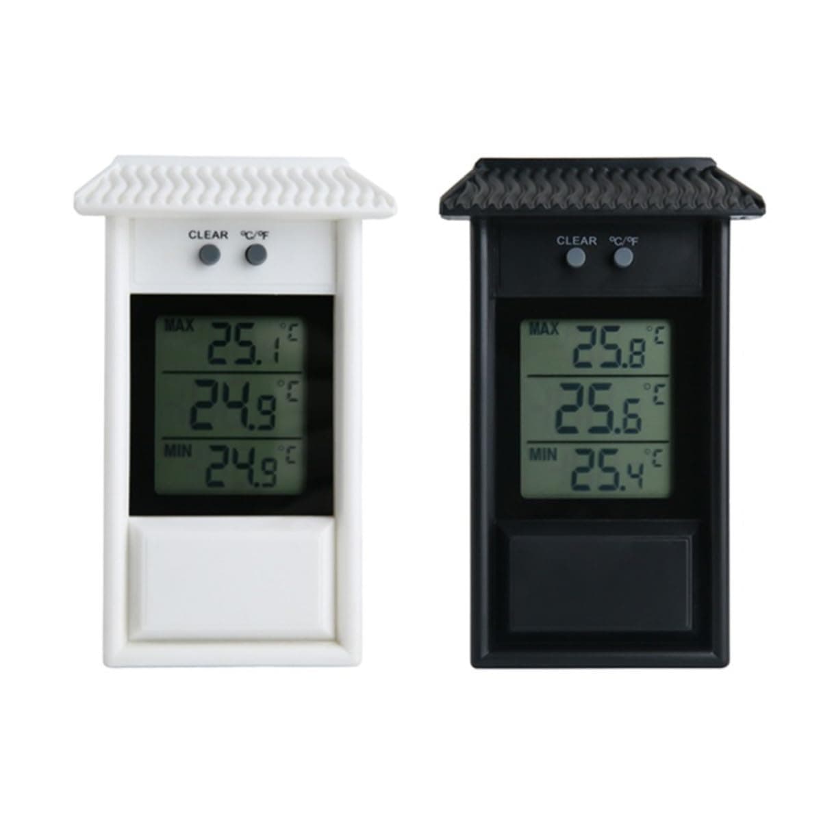 Outdoor Landscape Thermometer with Memory White Window Temperature Meter