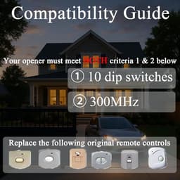 2-Pack 300MHz 10 dip Switch for Liner Multicode Gate Opener Remote Clicker