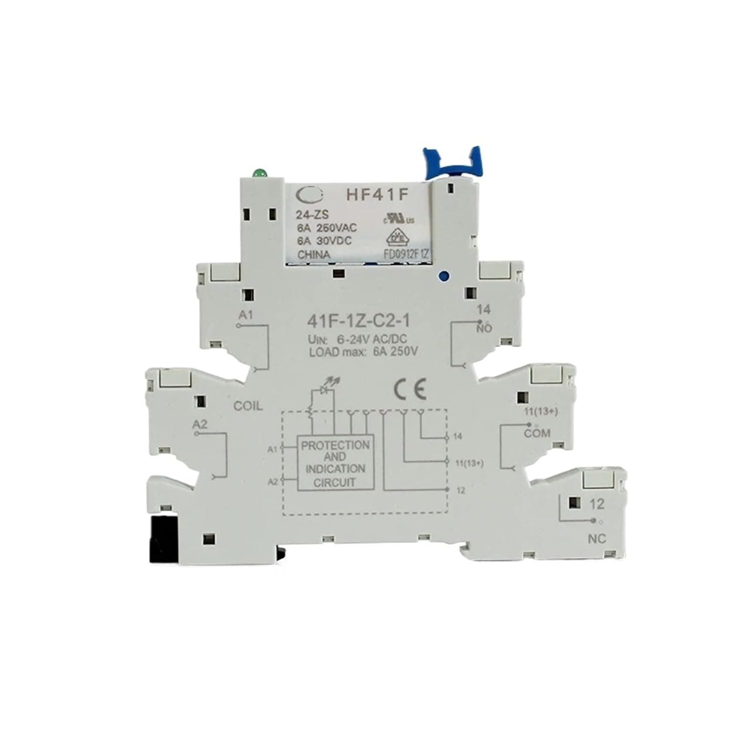 5PCS 10PCS Rail Slim Relay Module 41F-1Z-C2-1 Integrated Mount Power Relay Relay Holder 12V 24V ACDC Relay Socket 6.2mm(XL)