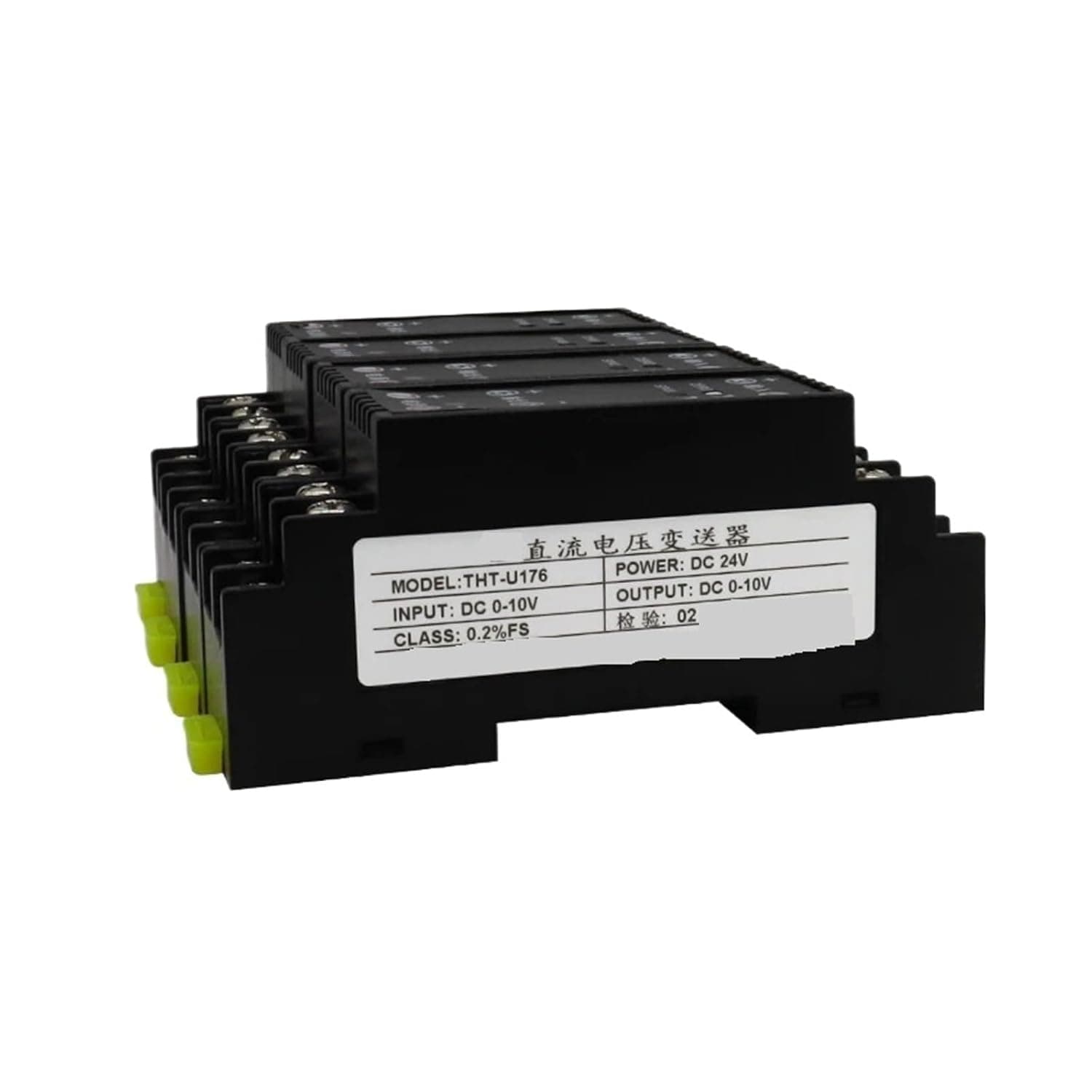 0.1% DIN Rail Mount Transmitter Module 4-20mA 0-10V Filtering Analog Signal Conditioner for Process Control Motor Drive(1 in 2 Out,0-10V in 4-20mA