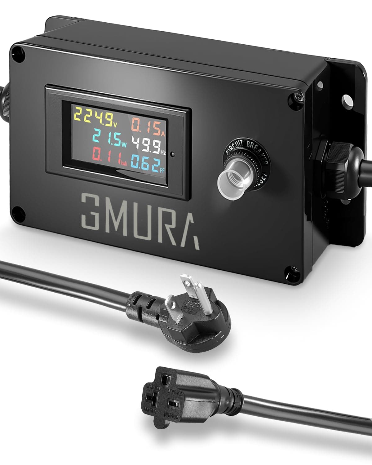 AC Power Meter 250V 20A N6-20P to N6-20R Outlet Monitor with Breaker