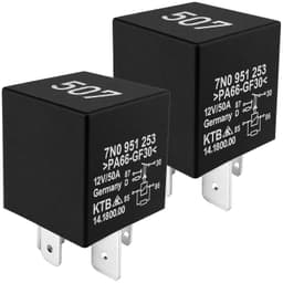 507 7N0951253 Relay 12V DC 50A 5-Pin Plug-in (2-Pack)