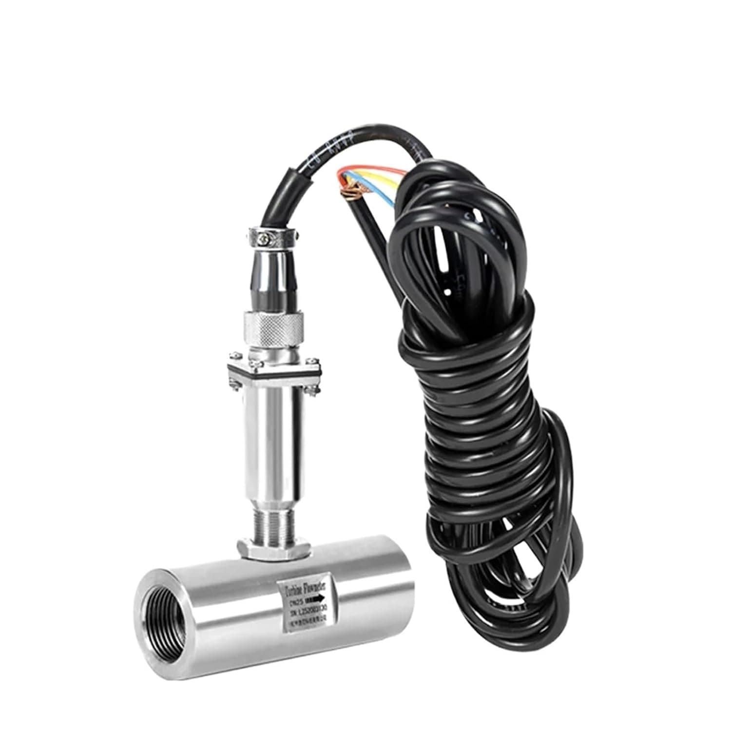 Fluid Flow Meter Turbine Flowmeter Sensor Inner Thread Connection 304 Stainless Steel Pulse Output(DN25 Pulse)