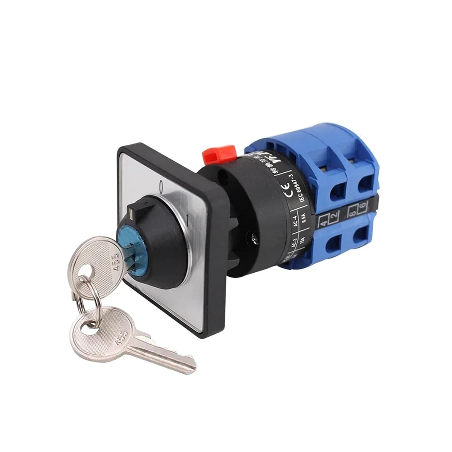 LW26-25YS3/2S Universal Change-Over Switch 22mm Mounting Motor Equipment Power Cut-Off Key with Lock 25A(0-1 Position)