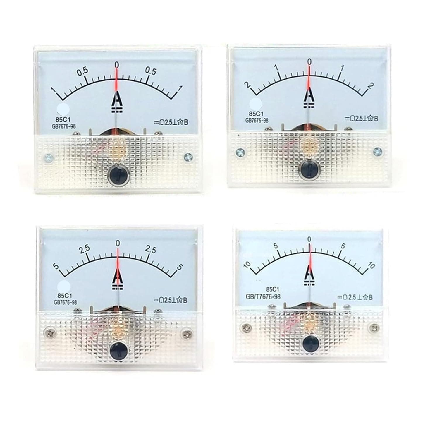 85C1-A DC /75mv Amperemeter Gauge Analog Panel AMP Current Meter10A -0-10A Ammeter 1A 3A 5A 20A 30A 50A 100A 200A 500A 1Pcs(1A -0-1A)