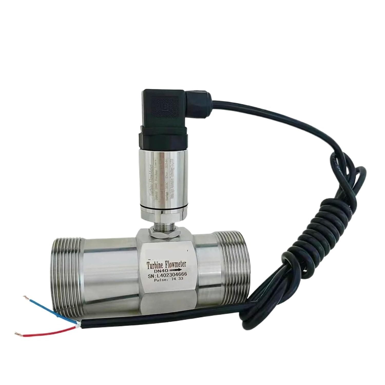 44-20mA Flow Meter Sensor DN15 DN20 DN50 Turbine Flowmeter(DN25 SS304 4-20mA)