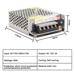 AC DC 5V 12V 24V 36V Power Supply 1A 2A 3A 4A 5A 6A 8A 10A 15A 20A 30A 220V to 5V 12V 24V Led Power Supply Converter(2a,DC36V)
