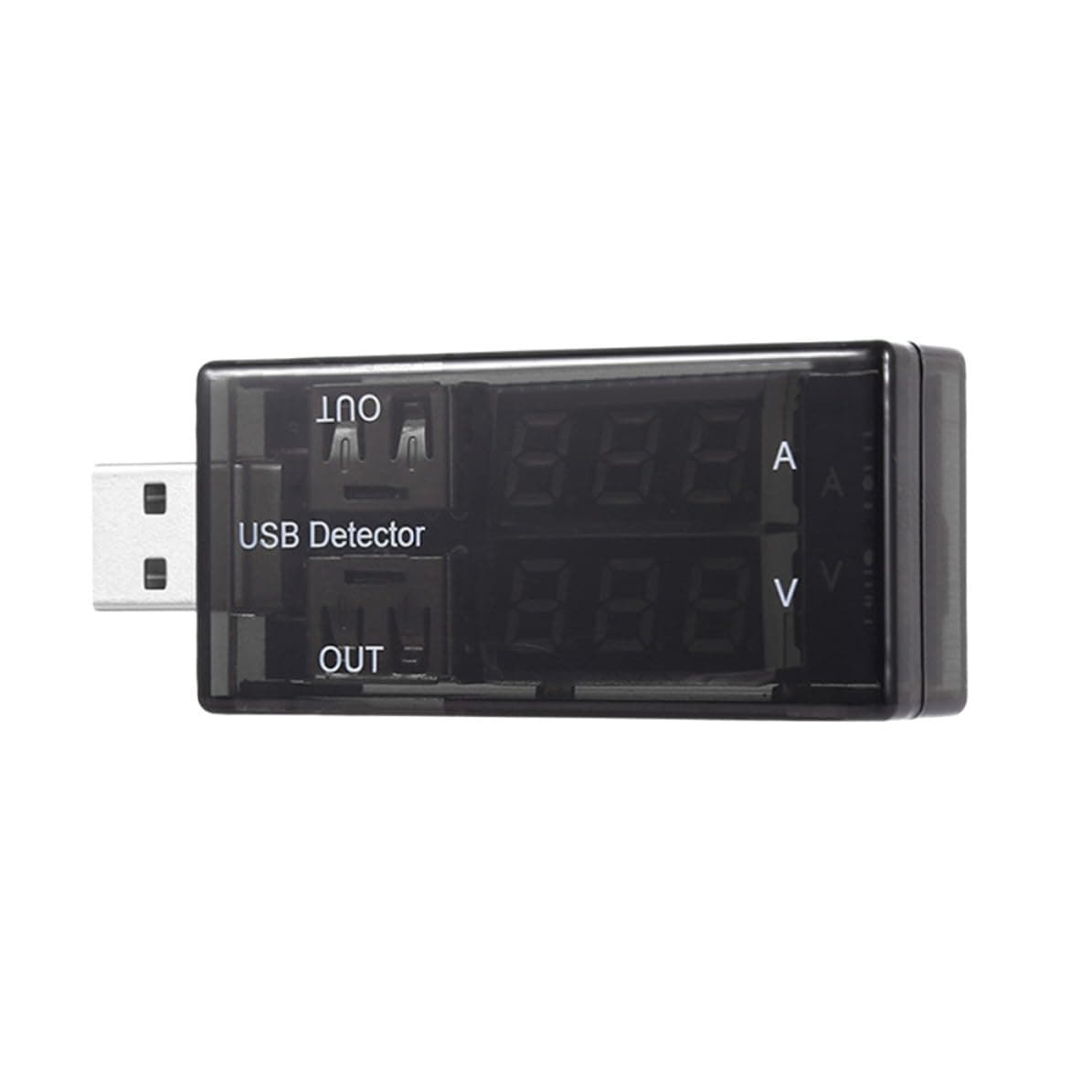 USB Voltage Current Tester Multimeter with LCD Display, Black