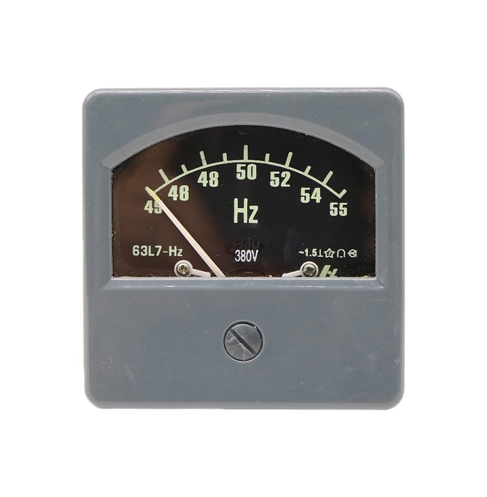63L7-Hz Pointer Type AC220V Analog Panel Frequency Meter Tester Gauge Indicator 45-55Hz Marine 80x80mm 1Pcs