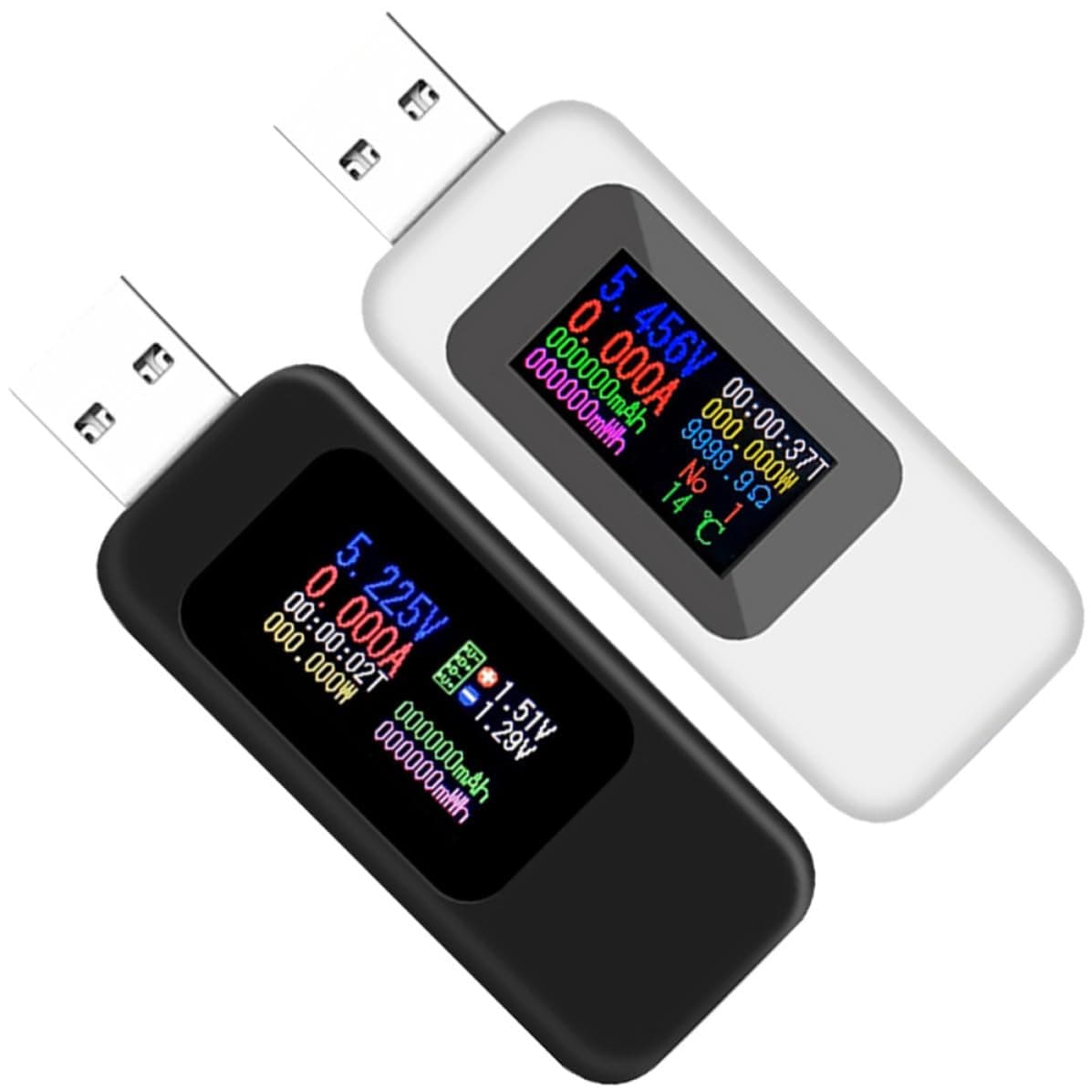 2pcs USB Power Meter Tester, Digital Current Voltmeter