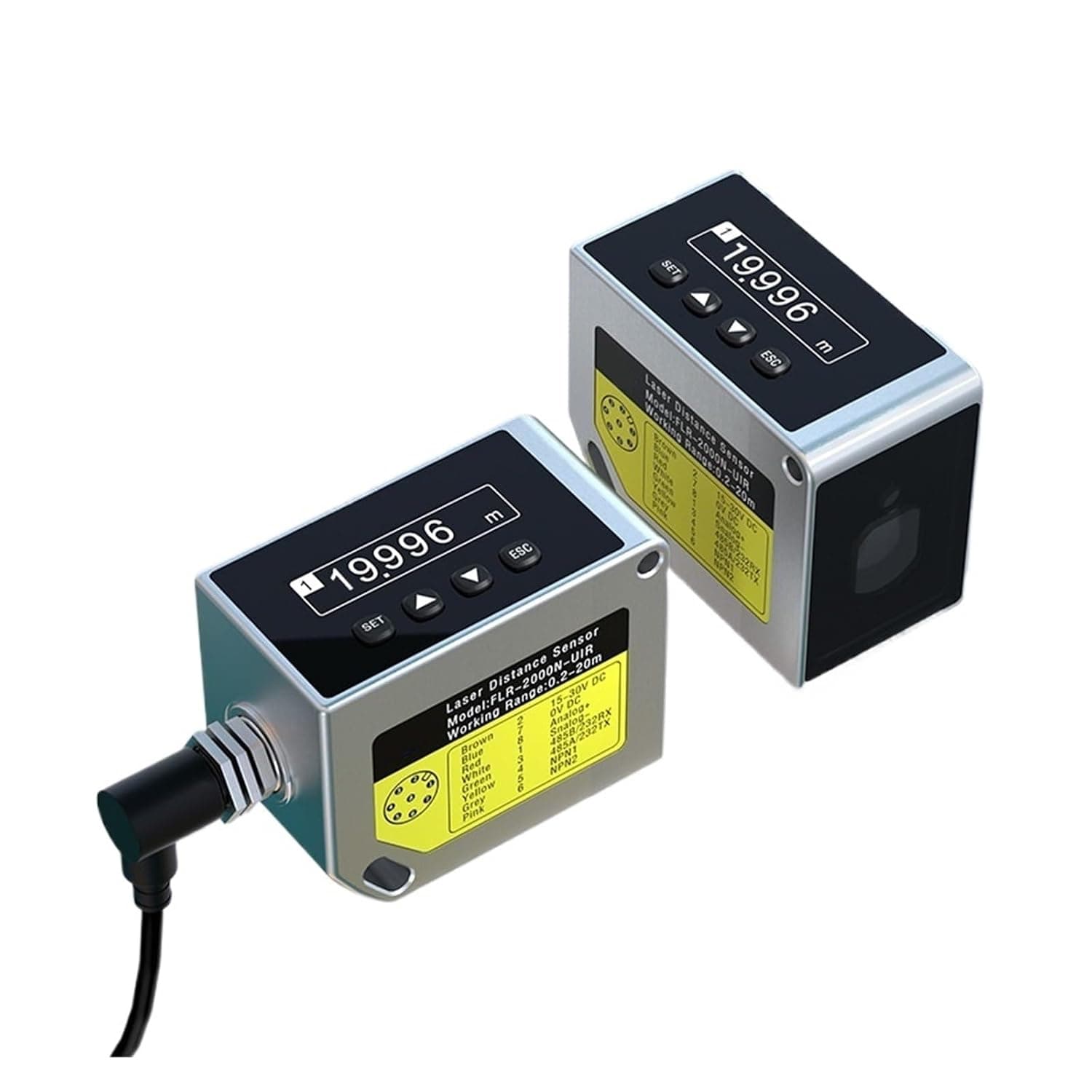 Industrial Distance Sensor Long Distance 20m 50m 100m OLED Analogue 4-20mA/0-10V RS485RS232 Distance Height